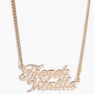 Gold name plate necklace